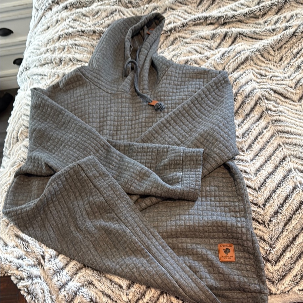 Gray Quilted Hoodie